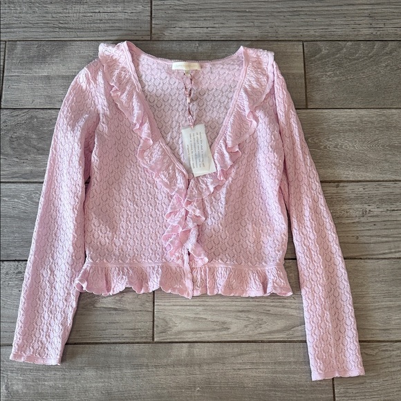 LoveShackFancy Nilah Cardigan, Lotus Petal - Picture 9 of 13